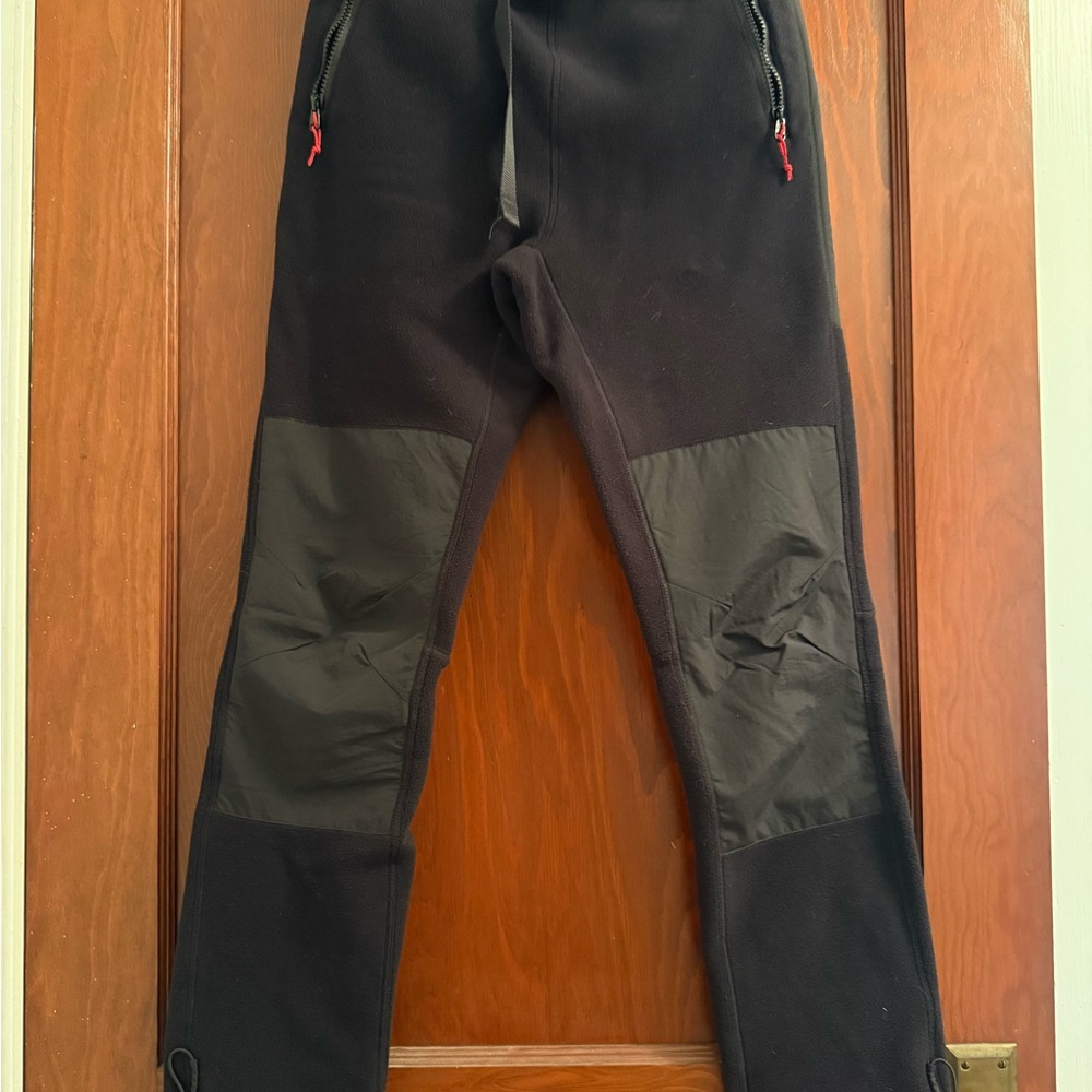 Topo Designs Black Track Pants with Reinforced Knee Panels